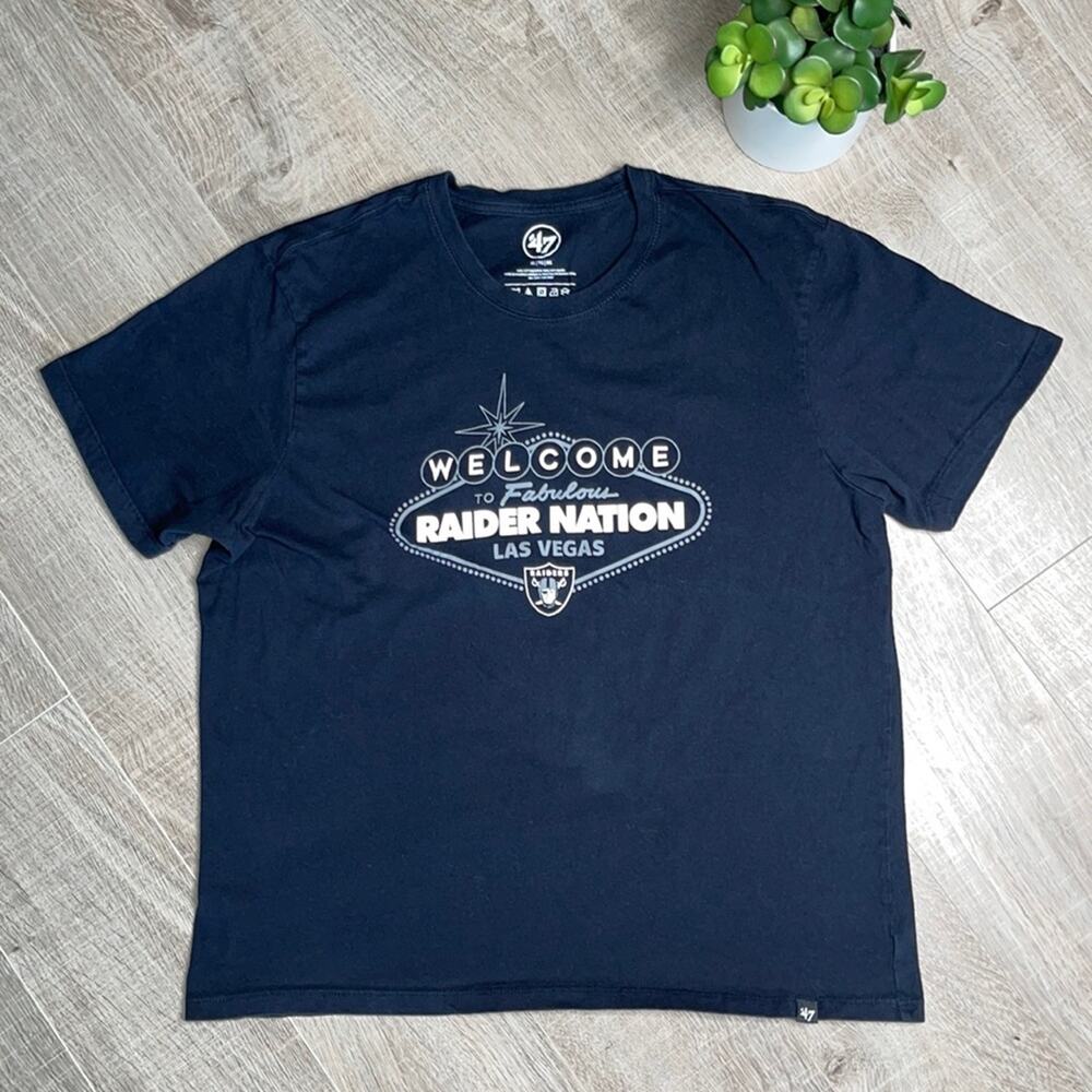 ‘47 RAIDER NATION LAS VEGAS Black Short Sleeve Graphic T-Shirt Men’s Size XL